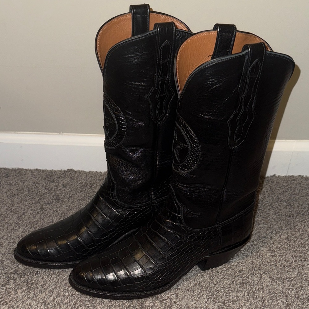 Black Jack alligator boots with lone star inlay. Size 9D - Picture 4 of 10